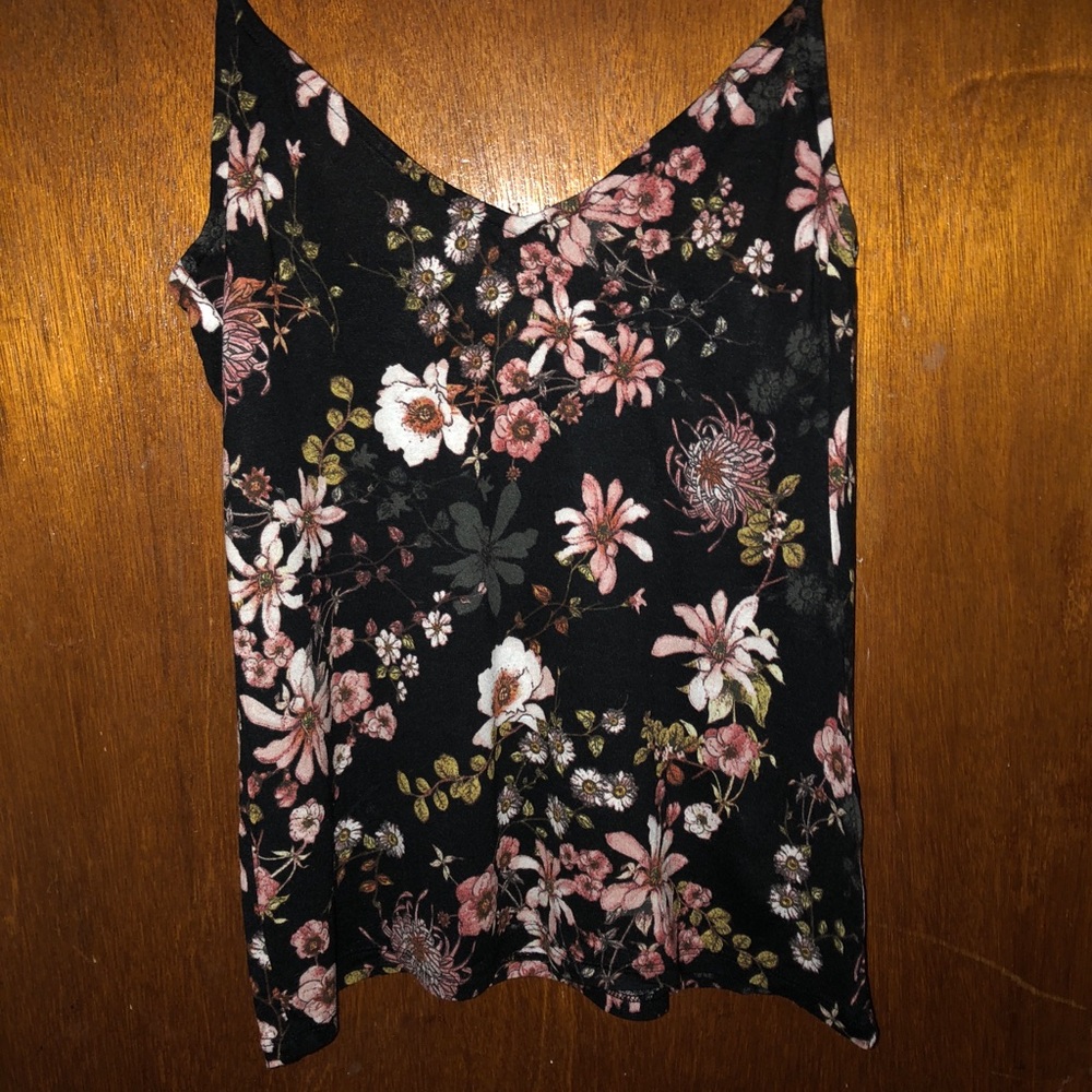H&M Black and Pink Floral Cami